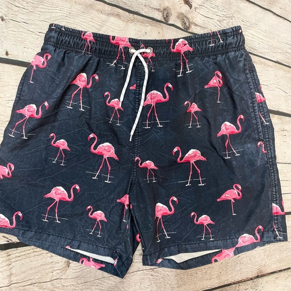 MEN'S BLACK SWIM SHORTS WITH PELICANS GRAPHIC SIZE L - Picture 7 of 9